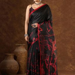 HERE&NOW Women Abstract Printed Saree-22
