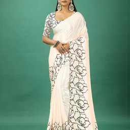 NIRMAL CREATION Printed Pure Crepe Saree-image-71