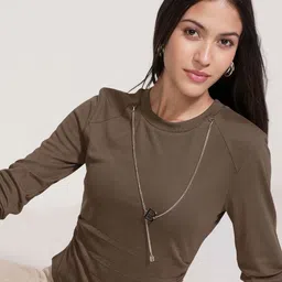 Basics By Tokyo Talkies Round Neck Long Sleeves T-shirt-picture-4