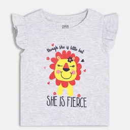 MINI KLUB Girls Print Flutter Sleeve Cotton Top-48