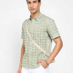 indus route by Pantaloons Abstract Printed Spread Collar Cottom Regular Fit Shirt-image-40