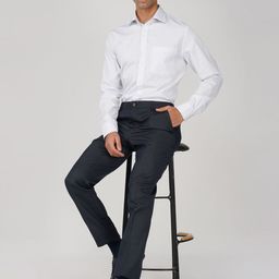 FASHION FORMAL Men Classic Fit Spread Collar Solid Cotton Formal Shirt-picture-3