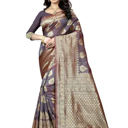 KALINI Woven Design Zari Silk Blend Kanjeevaram Saree-image-86