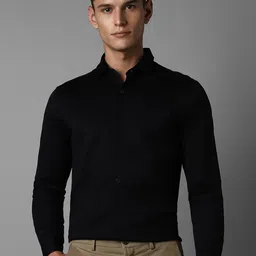 Louis Philippe Men Spread Collar Solid Cotton Slim Fit Formal Shirt-picture-37