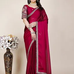 K 5 Fashion Embroidered Pure Chiffon Saree-picture-58