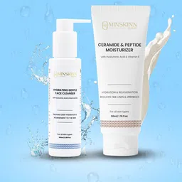 Minskinn Skincare Set Of 2 Hydrating Gentle Face Wash- 30 ml & Peptide Moisturizer- 100 ml-49