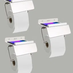 Toilet Paper Roll Holder with Mobile Stand (Pack of 3) Toilet Paper Hanger Stainless Steel Toilet Paper Holder-image-27