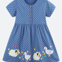 Oh Rare Girls Polka Dot Printed Fit & Flare Dress-picture-14