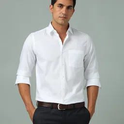 Arrow Men Classic Slim Fit Spread Collar Solid Cotton Formal Shirt-picture-11