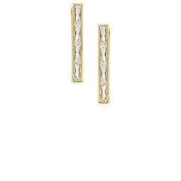 Kazo Gold-Plated American Diamond Contemporary Drop Earrings-image-62