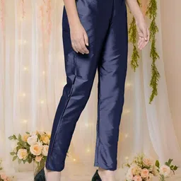 Moda Rapido Women Taffeta Silk Relaxed Trousers-picture-44