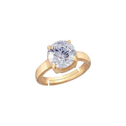 GenZcomplex Gold-Plated Copper Zircon Finger Ring-image-91