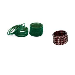 Somil Classic Combo Glass Bangles | Simple Chudi Set For Women & Girls | Daily Use & Special Occasions, Combo Of 2 Set, Green, Maroon-image-73