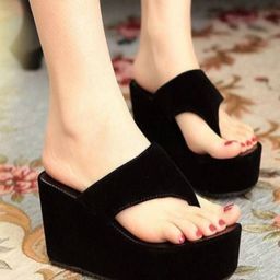 Baespice Women Solid Suede Wedge Heel's Sandals-8