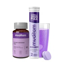 Muditam Ayurveda Sugar Management Kit & Karela Jamun Fizz - 60 Tablets-image-77