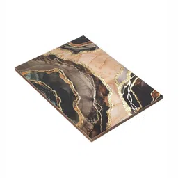 DULI Set Of 2 Brown & Rust Marble Printed Wooden & Enamel Coated Rectangle Table Placemats image 3