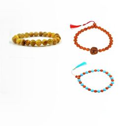 Divine souvenirs Unisex Set Of 3 Artificial Beaded Elasticated Bracelets-picture-15
