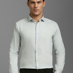 Louis Philippe Ath.Work Men Super Slim Fit Textured Spread Collar Casual Shirt-image-107
