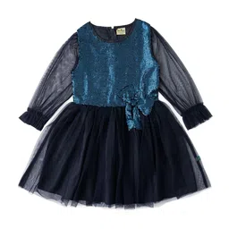 JusCubs Embellished Satin Fit & Flare Dress-picture-41