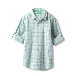 United Colors of Benetton Boys Spread Collar Tartan Checked Cotton Casual Shirt-picture-44