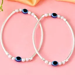 Sangria Stainless Steel Silver-Plated Anklet-image-71