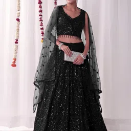 Chhabra 555 All Over Sequin Embroidery Lehenga With Choli & Dupatta-picture-37
