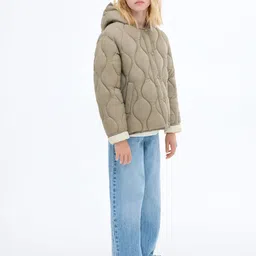 Mango Kids Girls Hooded Quilted Jacket-picture-23