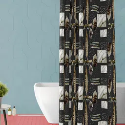 ArtzFolio Black & White Printed Waterproof Shower Curtain-14