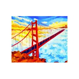 Inephos Blue & Yellow Heavens Printed Canvas Wall Art-image-87