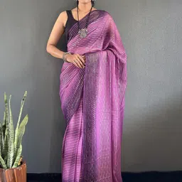 HERE&NOW Zari Striped Saree-picture-41