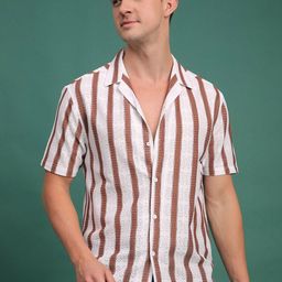 Voroxy Men Relaxed Opaque Striped Casual Shirt-image-53