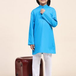 SKAVIJ Boys Solid Cotton Kurta with Pyjama-picture-9