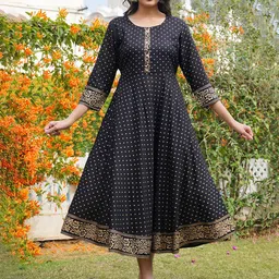 MF Hayat Women Polka Dot Printed Anarkali Kurta-picture-18