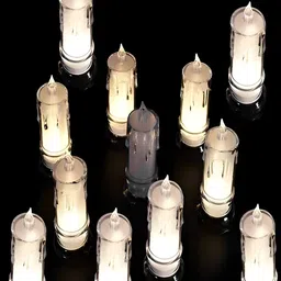 DeoDap Transparent 12 Pieces Textured Tea Light Candles-29