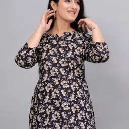 Fmkcreation Floral Print Keyhole Neck Ethnic Cotton Top-picture-51