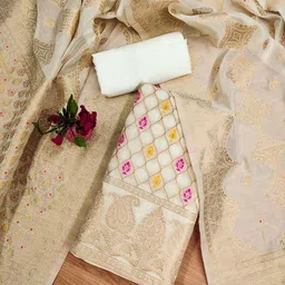KALINI Ethnic Motifs Woven Design Unstitched Dress Material-image-84