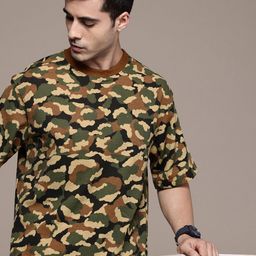 Moda Rapido Camouflage Printed Drop-Shoulder Sleeves Oversized T-shirt-picture-22