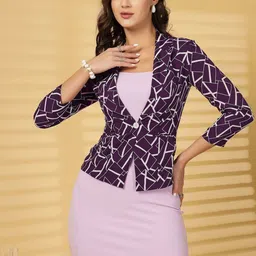 BEING NAUGHTY Printed Slim-Fit Single-Breasted Casual Blazer-picture-43