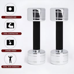 HackerX 2-Pcs Steel Dumbbells - 5 kg Each image 4