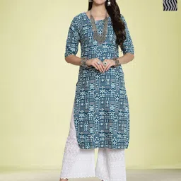 Moda Rapido Pack Of 2 Printed Round Neck Straight Kurta-image-94