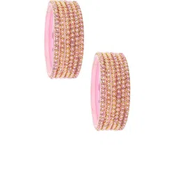 ZULKA Set Of 12 Pearls Beaded & Moti Work Glass Bangles image 5