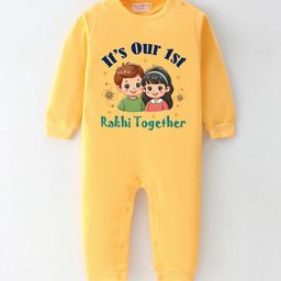 BLUSHES Infants Raksha Bandhan Printed Pure Cotton Romper-image-89