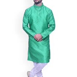 Om Shubh Mangalam Men Mandarin Collar Straight Kurta with Churidar-picture-10