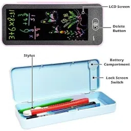 arham PENCIL BOX WITH LCD IN FRONT AND ONE STYLUS PEN Geometry Box image 3