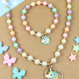 Asthetika Kids Girls Beaded Unicorn Charm Jewellery Set-41