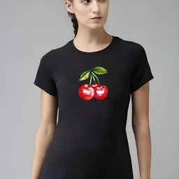 SZN Women Graphic Printed Regular Fit Round Neck T-shirt-image-94