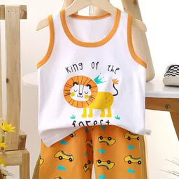 Bold N Elegant Kids Printed Round Neck Pure Cotton T-shirt With Shorts-image-99