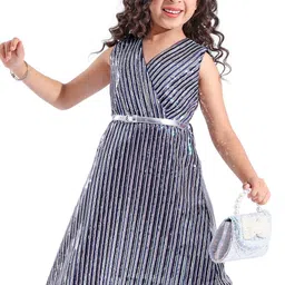 Hola Bonita Girls Embellished Sequined Wrap Dress-image-44