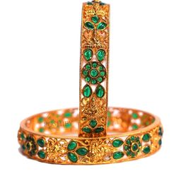 POSHIFY Luxury Gold Plated Goddess Laxmi Design Pure Brass Bangles-image-66