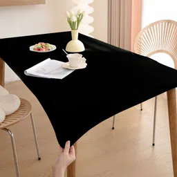 HOKIPO Black Waterproof Non-Slip Stretch Fit 6-Seater Rectangle Table Cover-15